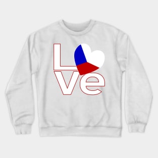 White Red Czech LOVE Crewneck Sweatshirt